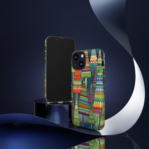 Knitted Christmas Trees - Impact Resistant Phone Case